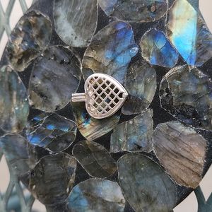 Stirling silver heart cage pendant